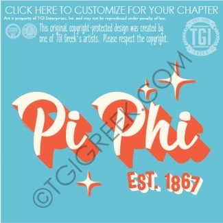 TGI-Pi Beta Phi Retro Starburst Dropshadow