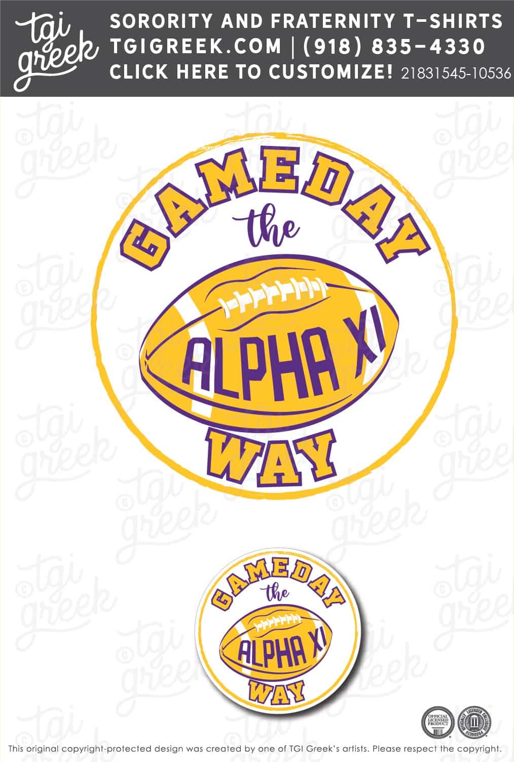 Alpha Xi Delta – Game Day Sticker & Button