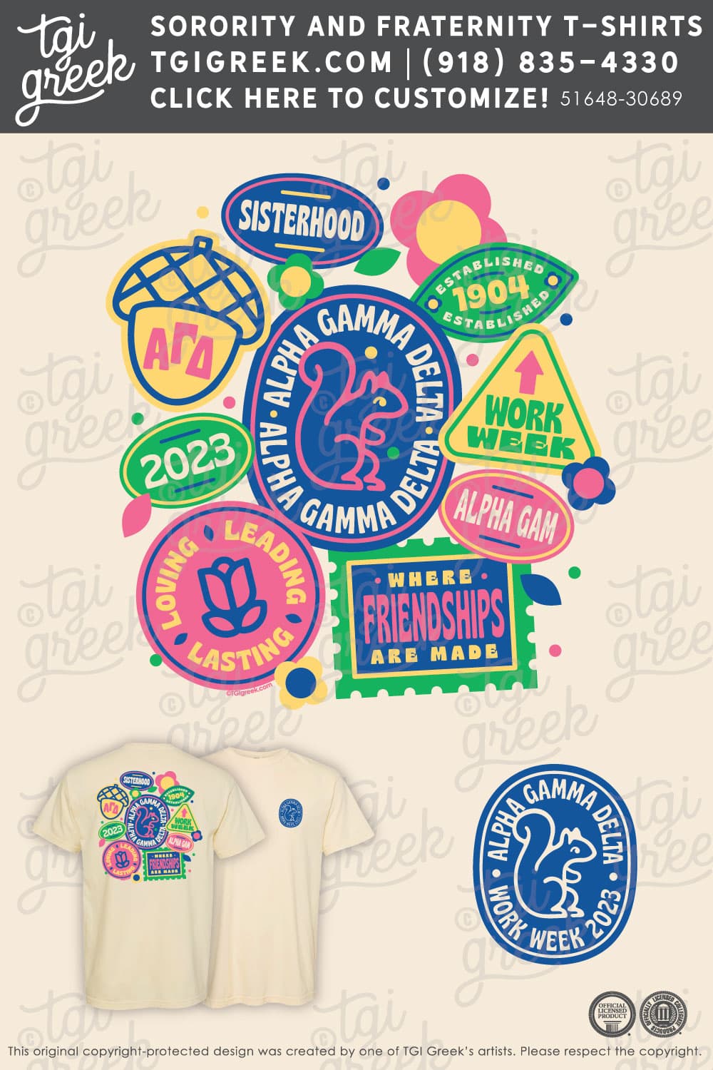 TGI – Alpha Gamma Delta Work Week Stickers