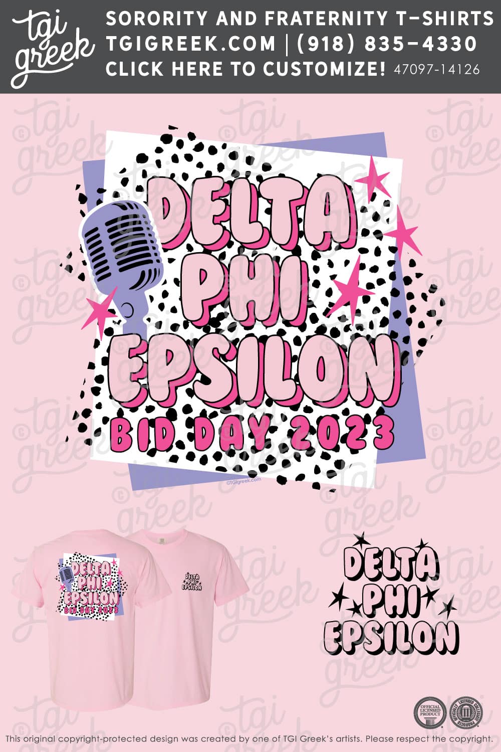 Delta Phi Epsilon – CNJ Bid Day Microphone Shirt