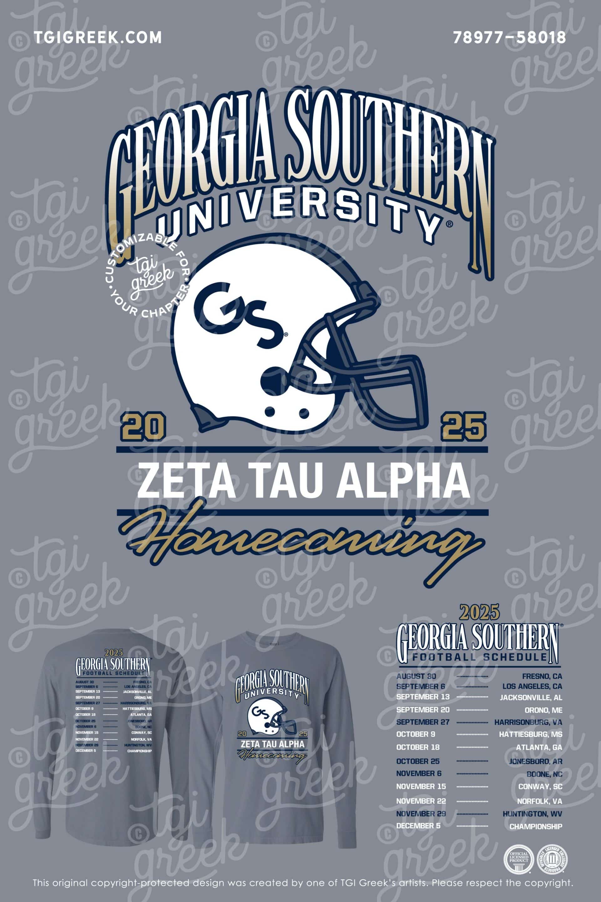 TGI – Zeta Tau Alpha Homecoming Season Schedule