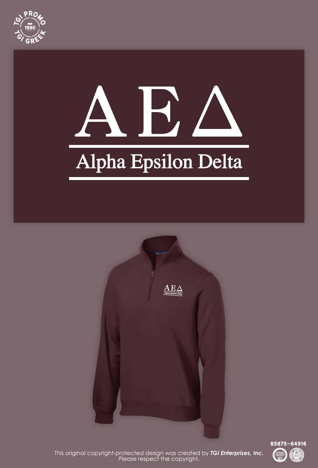 Alpha Epsilon Delta – TSU Quarter Zips