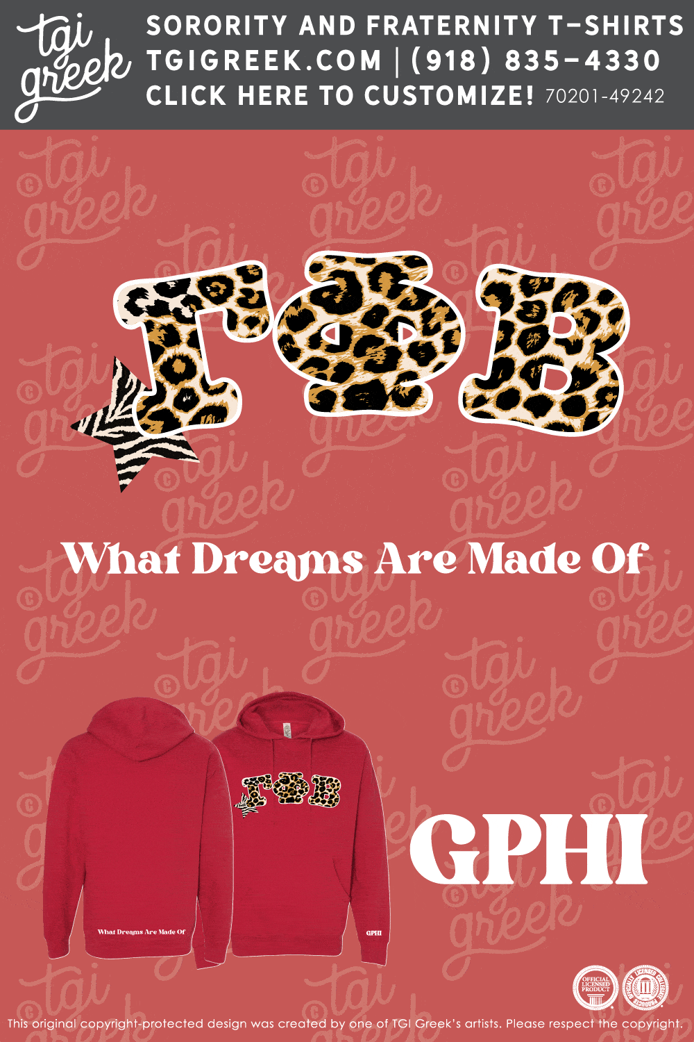 Gamma Phi Beta – UAL Red Hoodie
