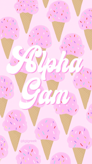 Alpha Gam Ice Cream Phone Background