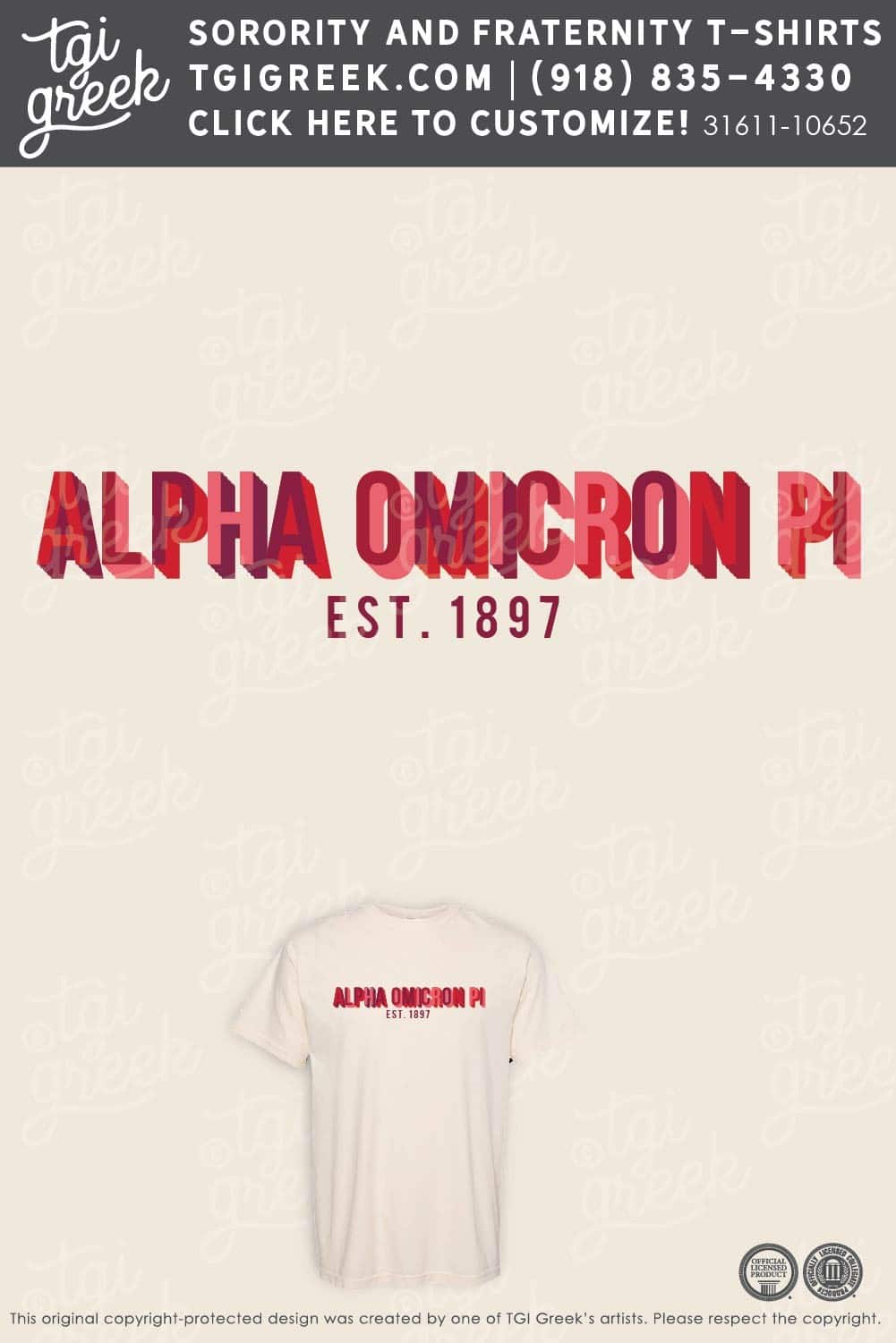 TGI – Alpha Omicron Pi Block Text