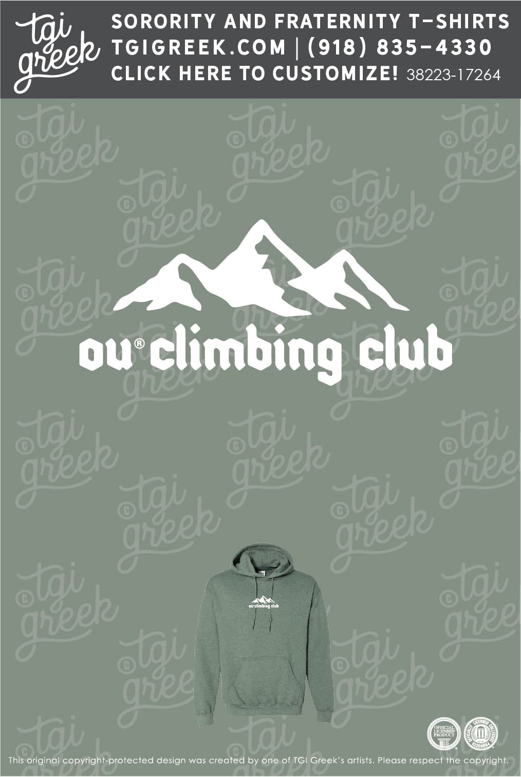 University of Oklahoma – Climbing Team Hoodie