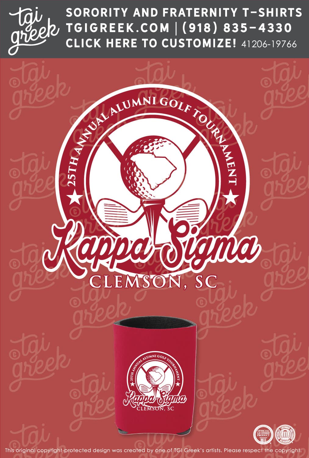 Kappa Sigma – CLEM Golf Tournament Koozies