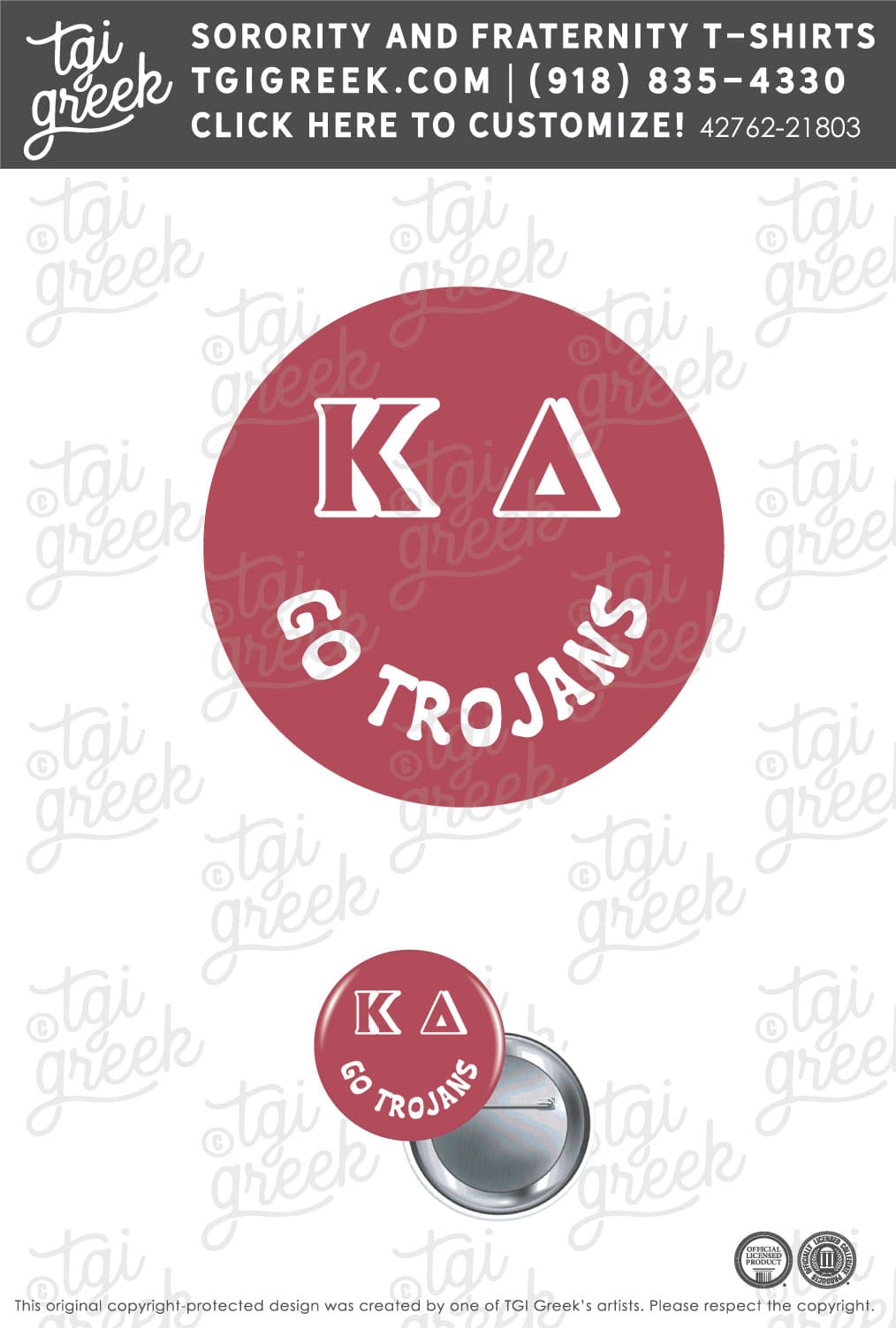 Kappa Delta – TROY Button Smiley
