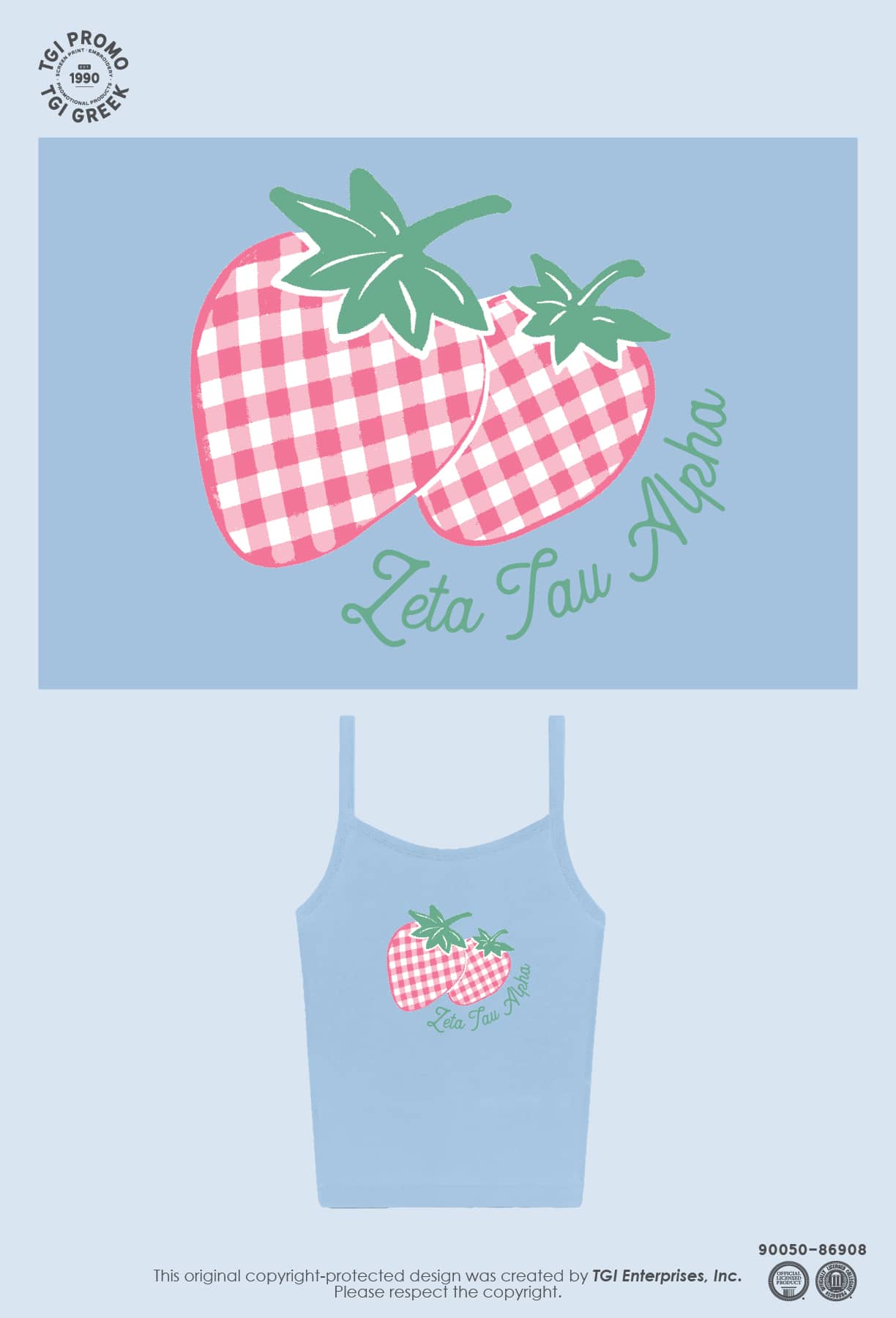 Zeta Tau Alpha – TGI Greek Gingham Tank