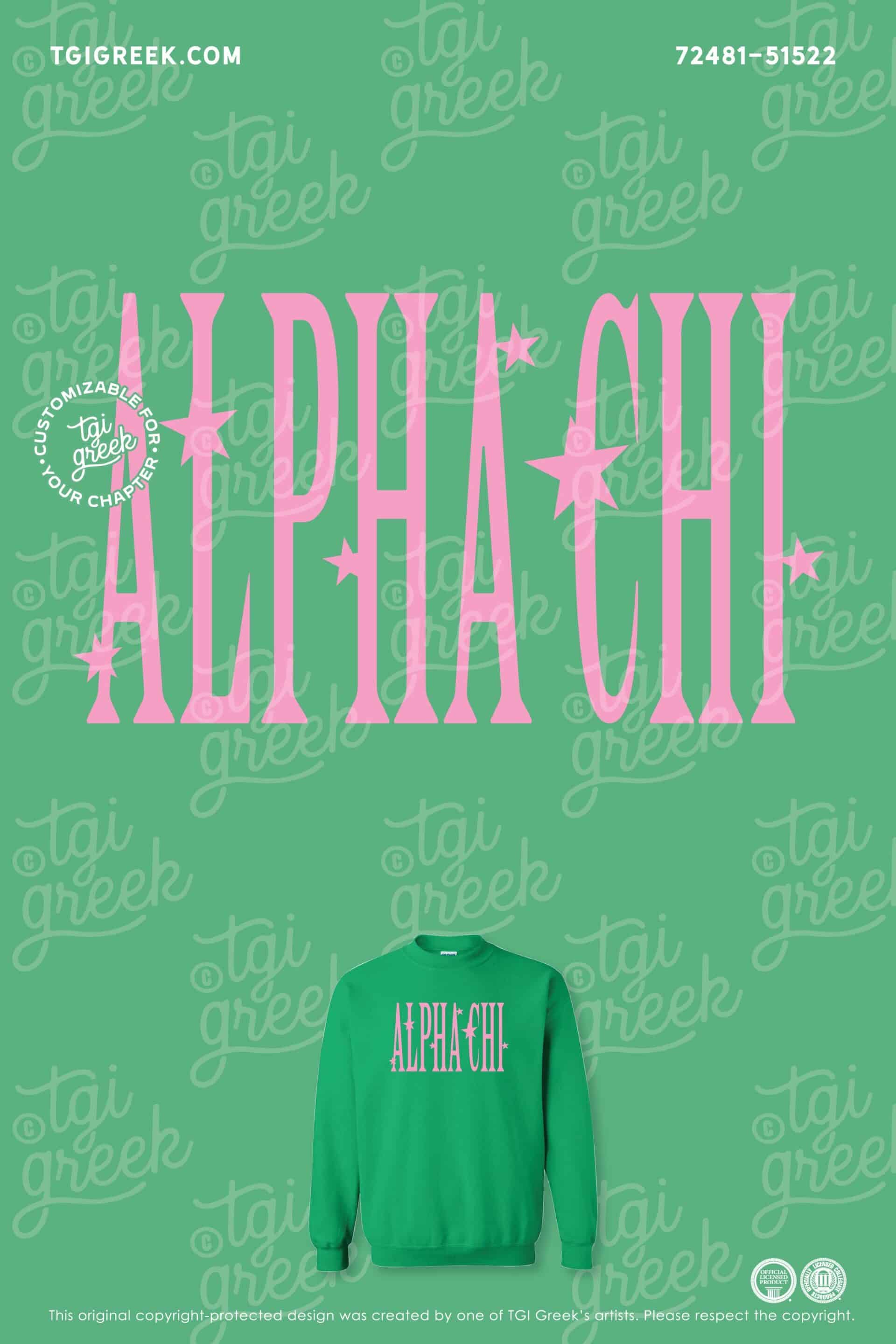 Alpha Chi Omega – TXTECH Green Sweatshirt