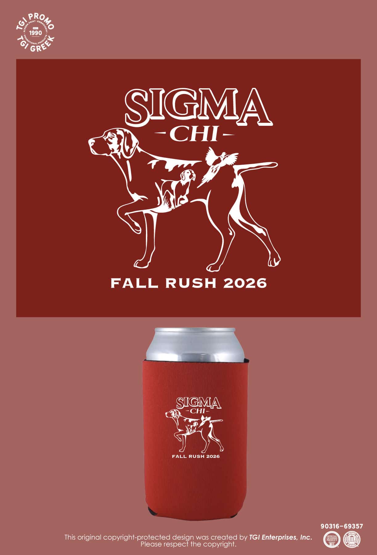 Sigma Chi – TGI Greek New Stock Dog Frat Koozie
