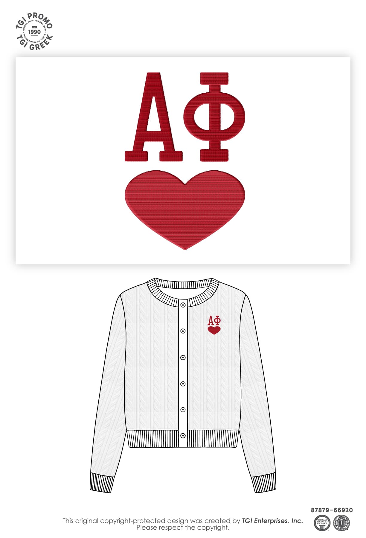 Alpha Phi – TGI Cable Knit Cardigan