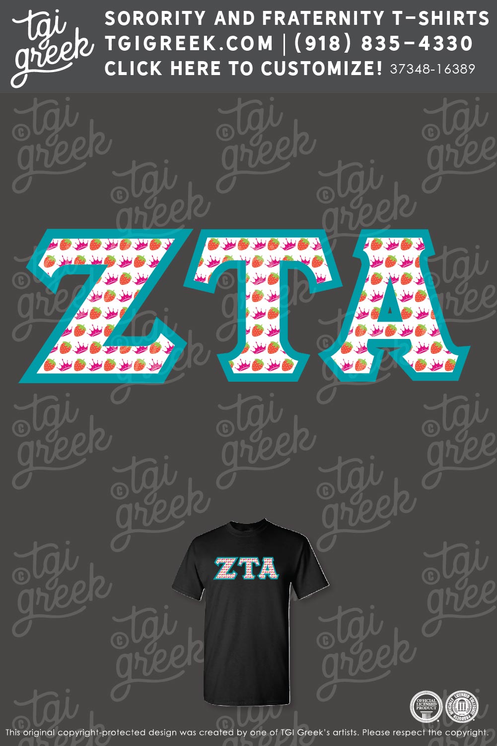 Zeta Tau Alpha – WINT Strawberry Crown Letters