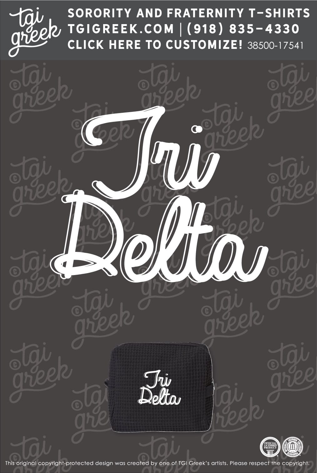 Delta Delta Delta – KU Spa Bag