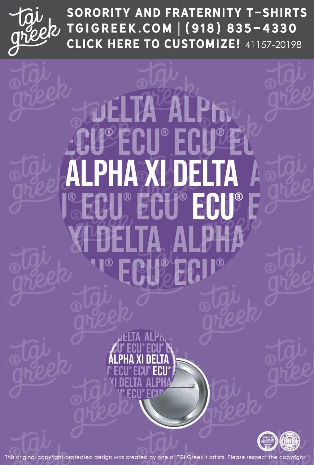 Alpha Xi Delta – ECAU Free Buttons