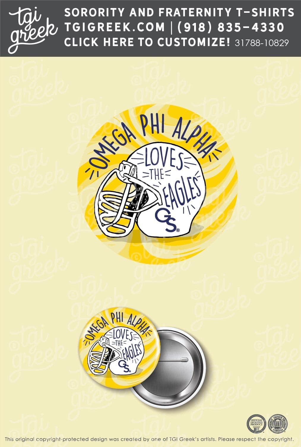 Omega Phi Alpha – Game Day Button