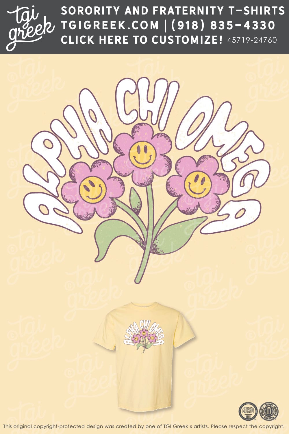 TGI – Alpha Chi Omega Warped Text Flowers