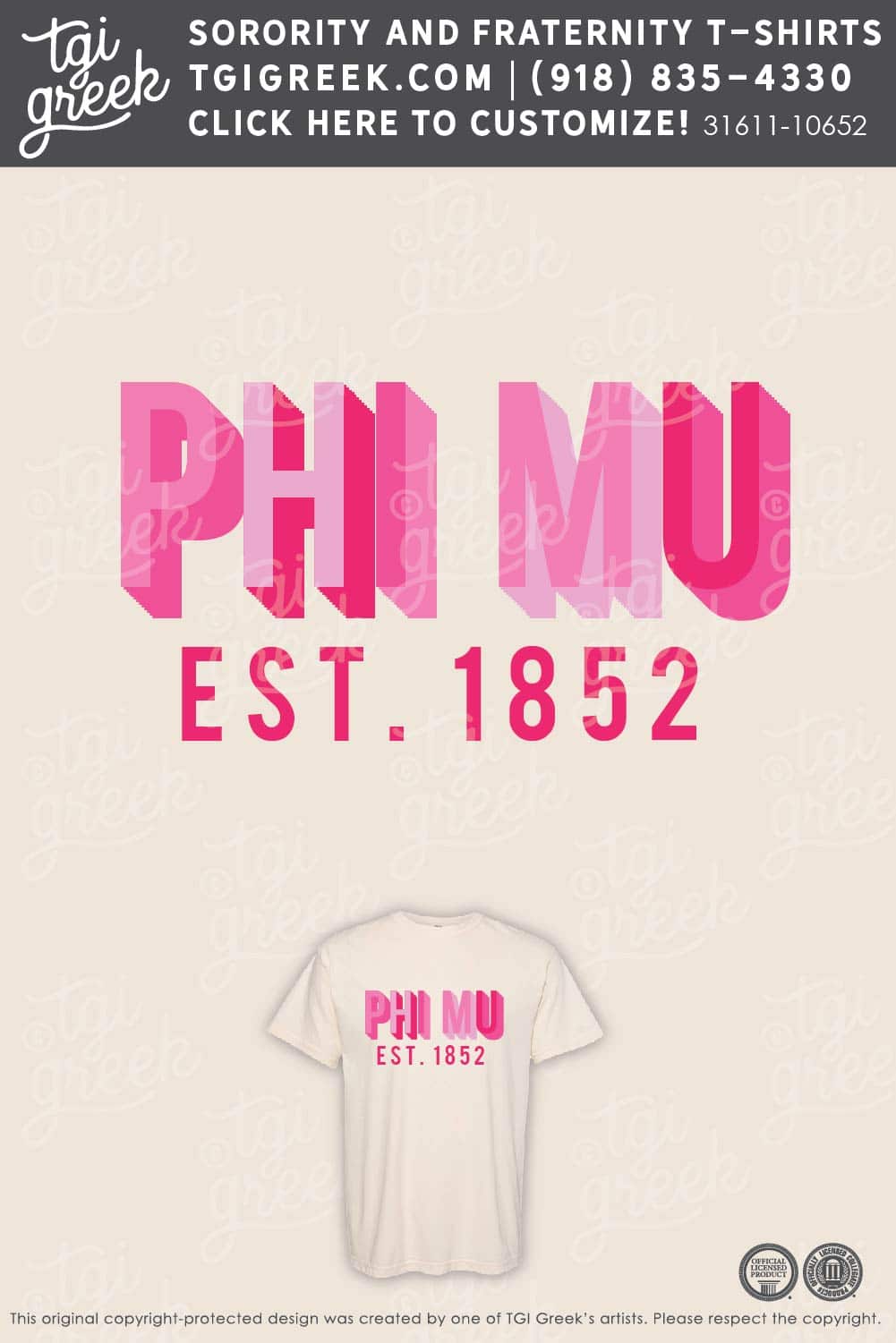 TGI – Phi Mu Block Text