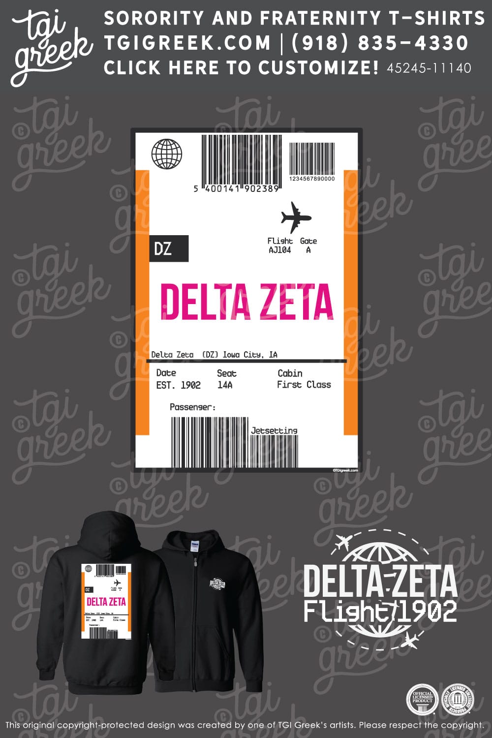 Delta Zeta – UIA Zip Up PR