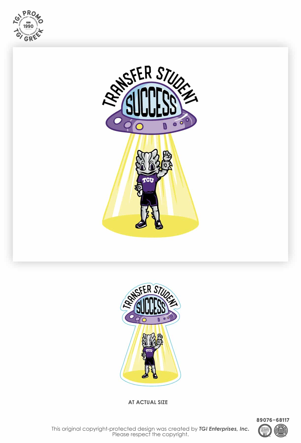 Texas Christian University – Student Success Alien Sticker