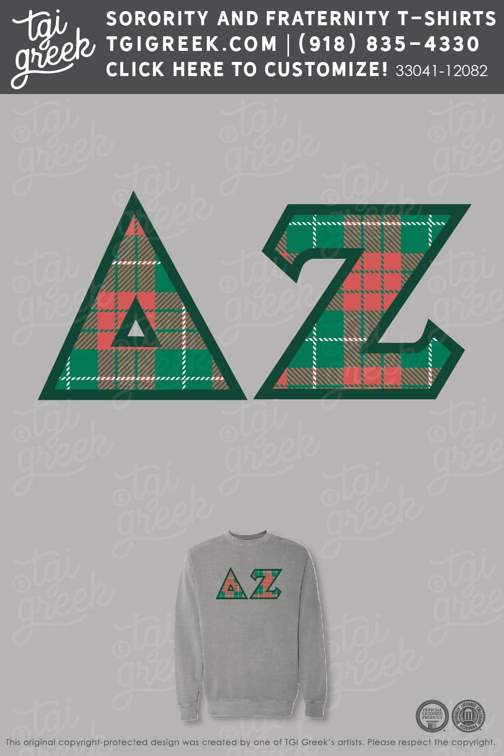 Delta Zeta – UIA Plaid Crewneck PR