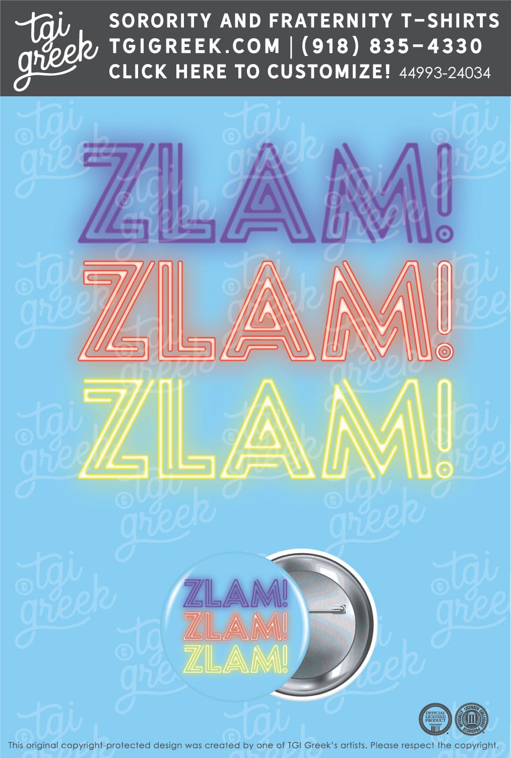 Zeta Tau Alpha – COSU Zlam Button