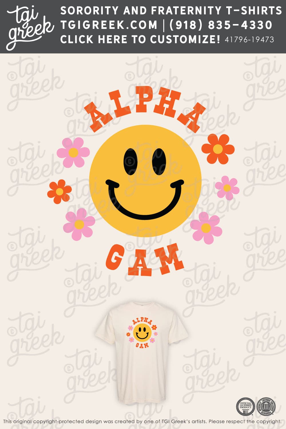 LIVE – Alpha Gamma Delta Smiley Shirt