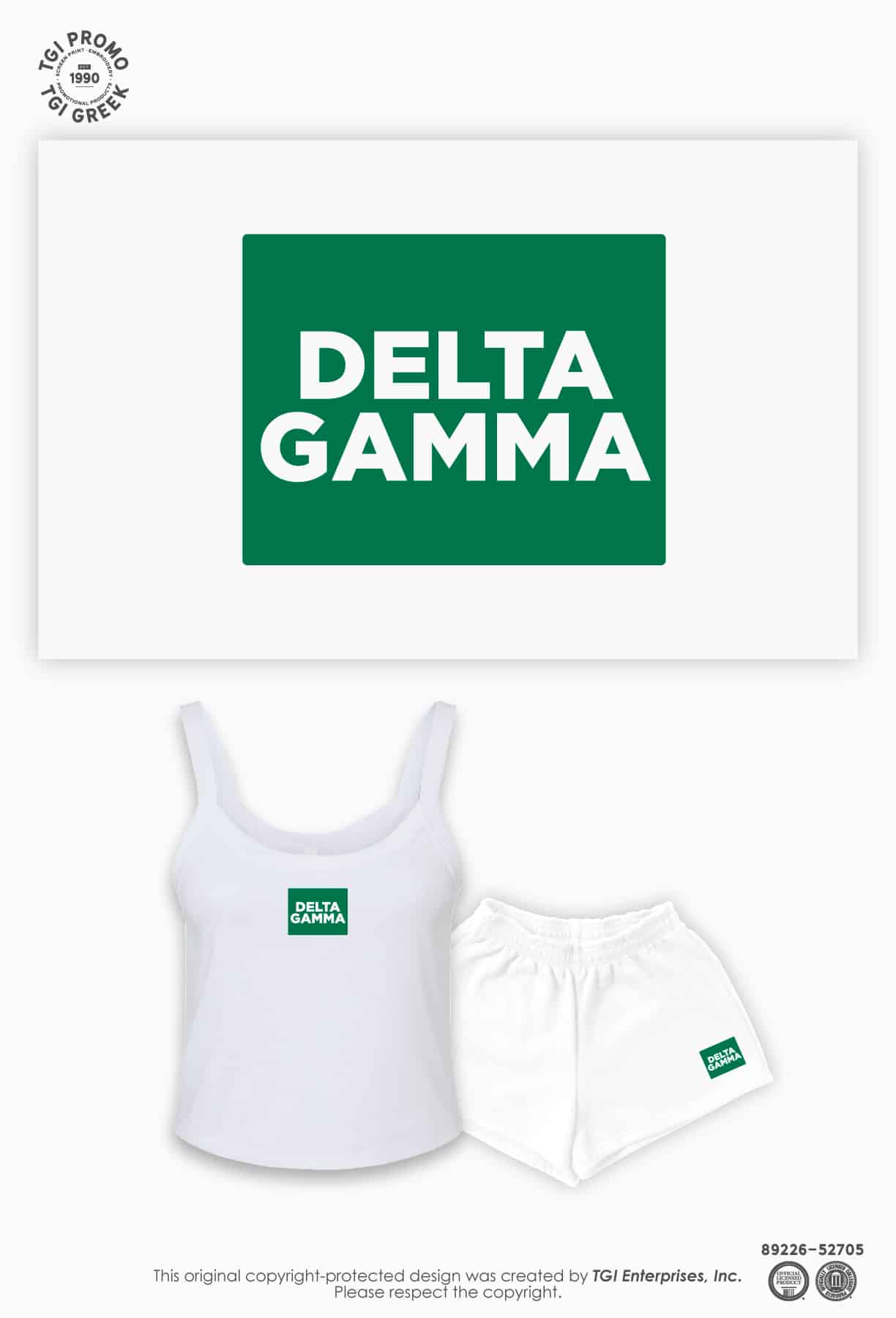 Delta Gamma – TGI Greek DeeGee Shorts Set
