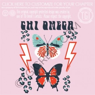 Chi Omega – butterfly Collage