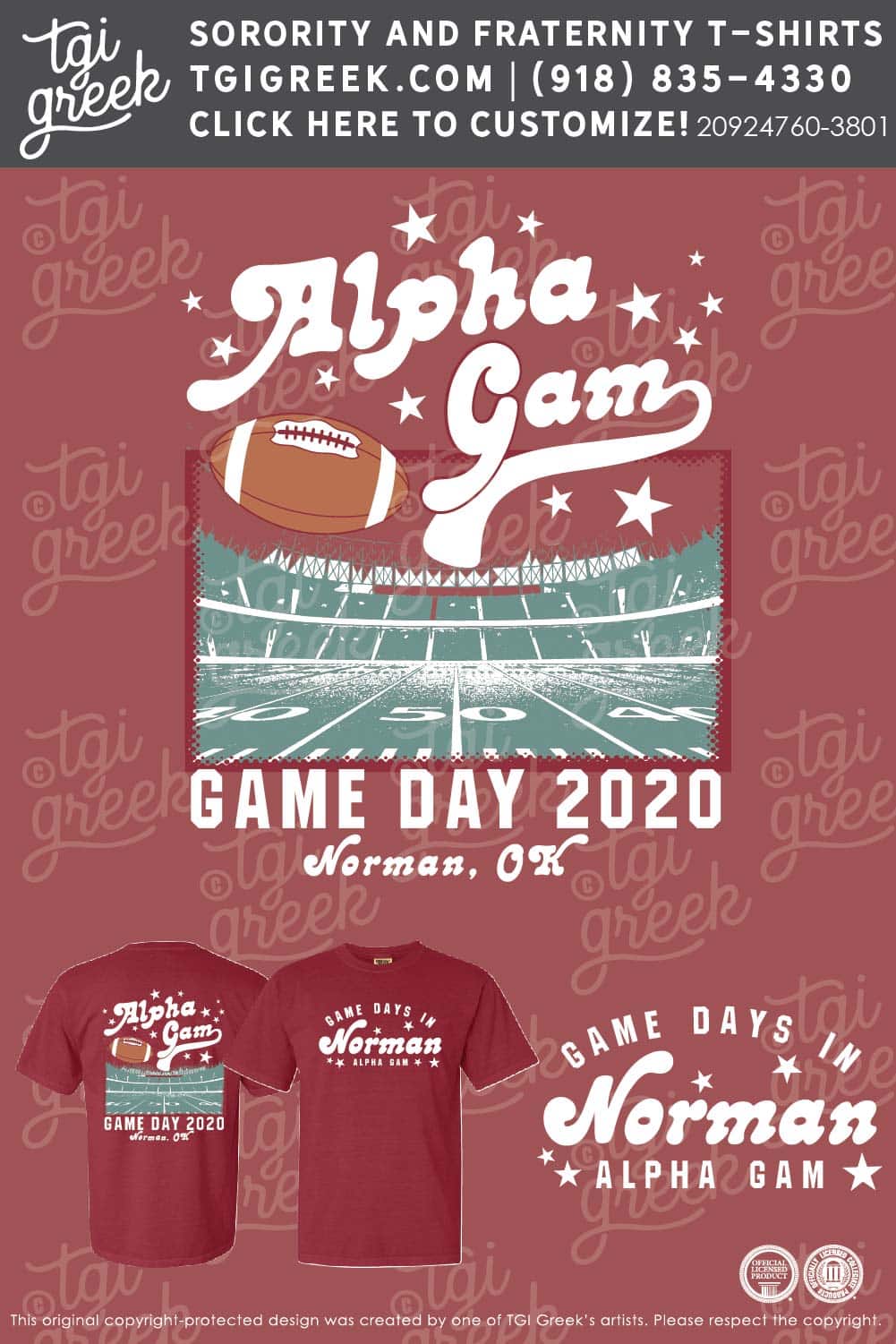 Alpha Gamma Delta OU Game Day Tees