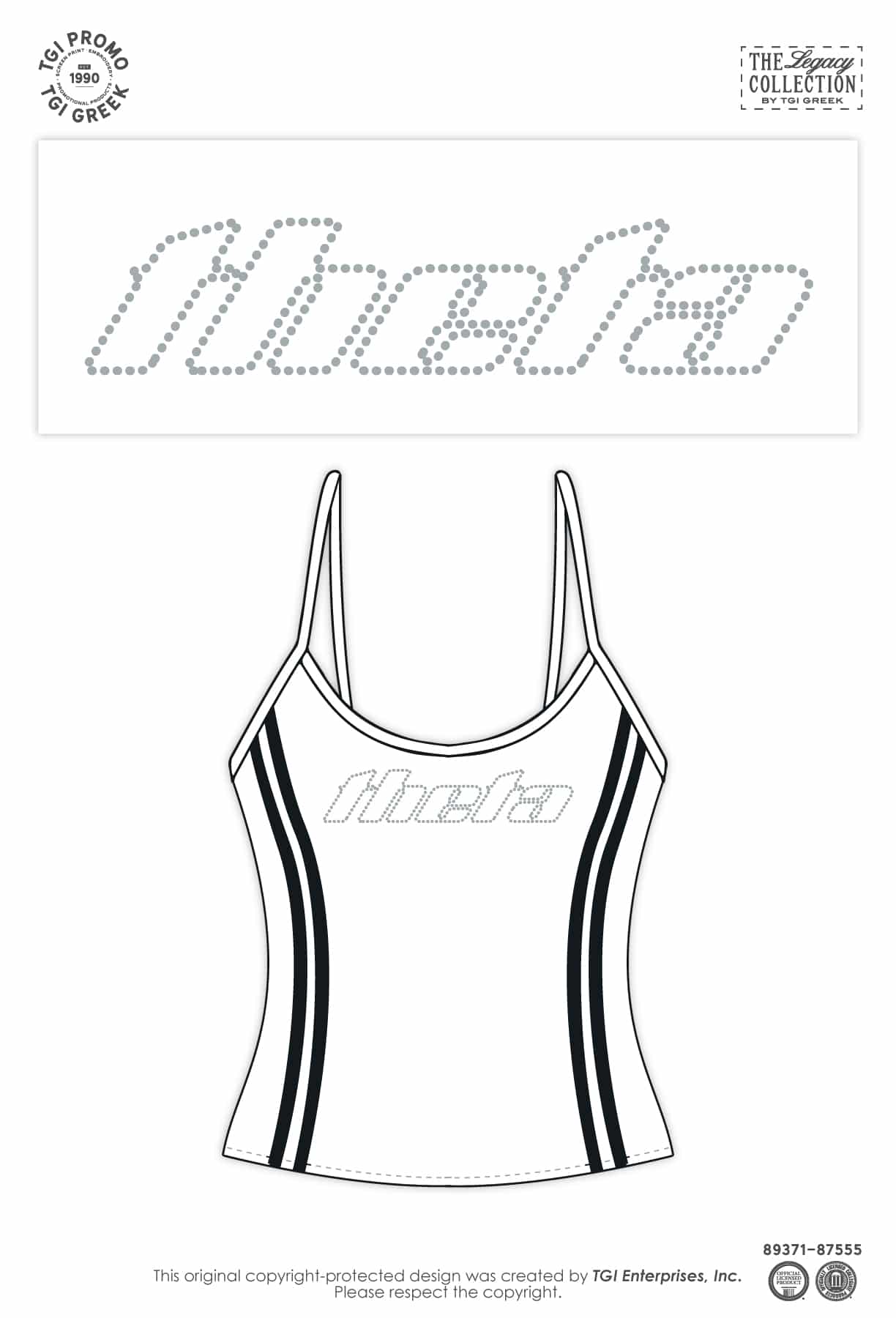 Kappa Alpha Theta – TGI Greek Racing Stripe Tank