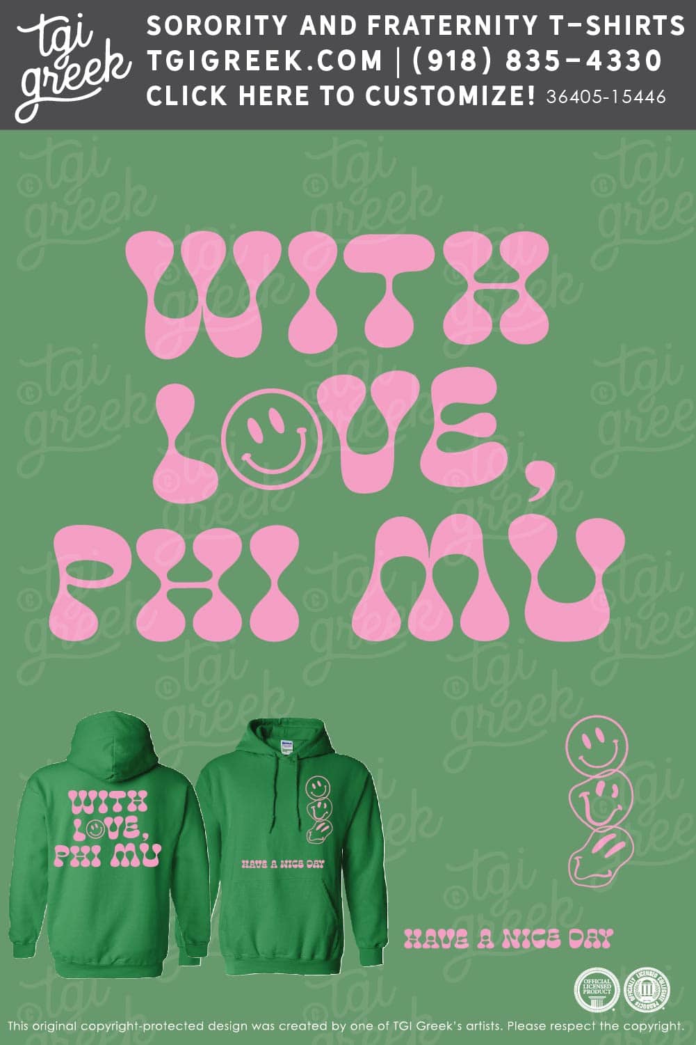 Phi Mu – OSU Smiley Hoodie PR