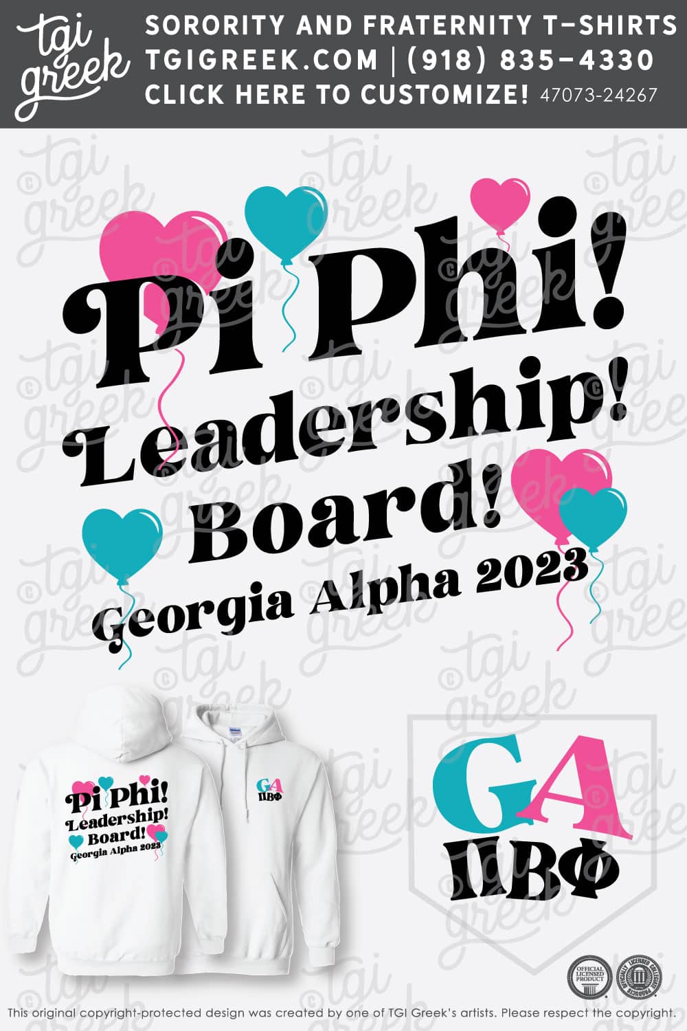 Pi Beta Phi – UGA Chapter Leader Hoodies