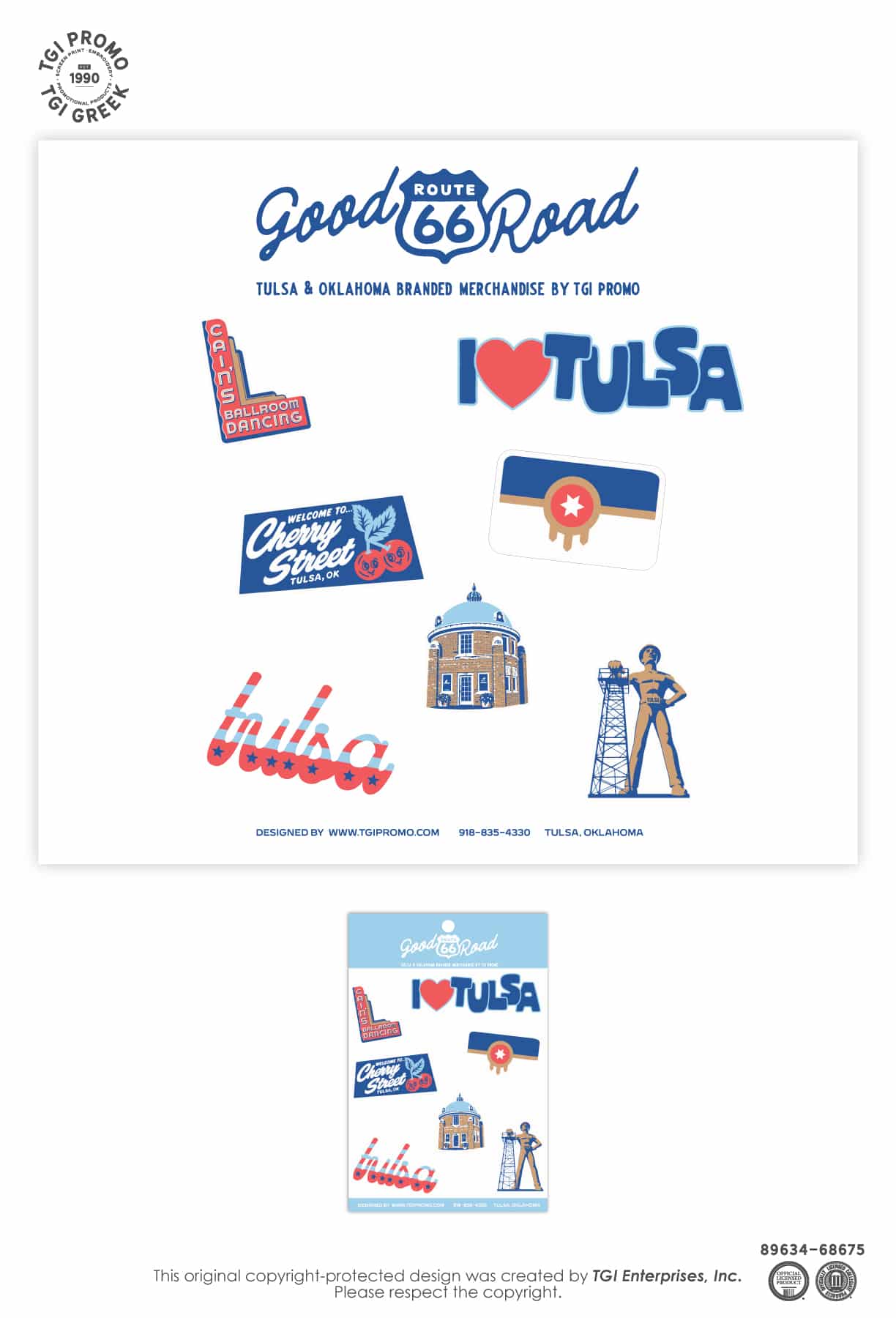 TGI Promo – Cap Cruise Tulsa Sticker Sheet
