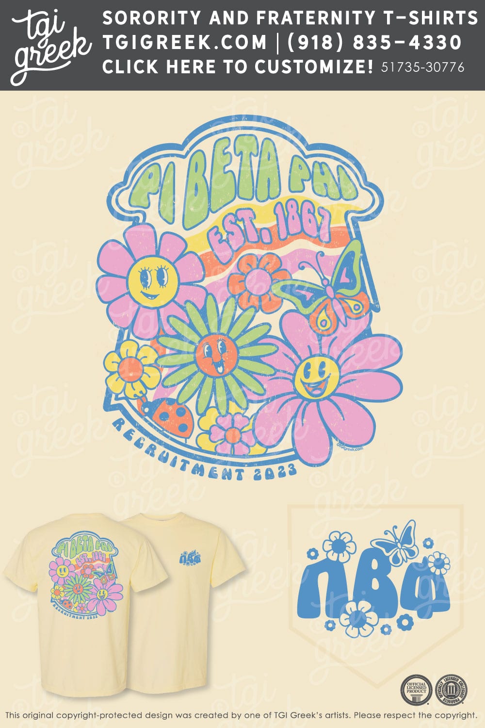 TGI – Pi Beta Phi – Cartoon Flowers