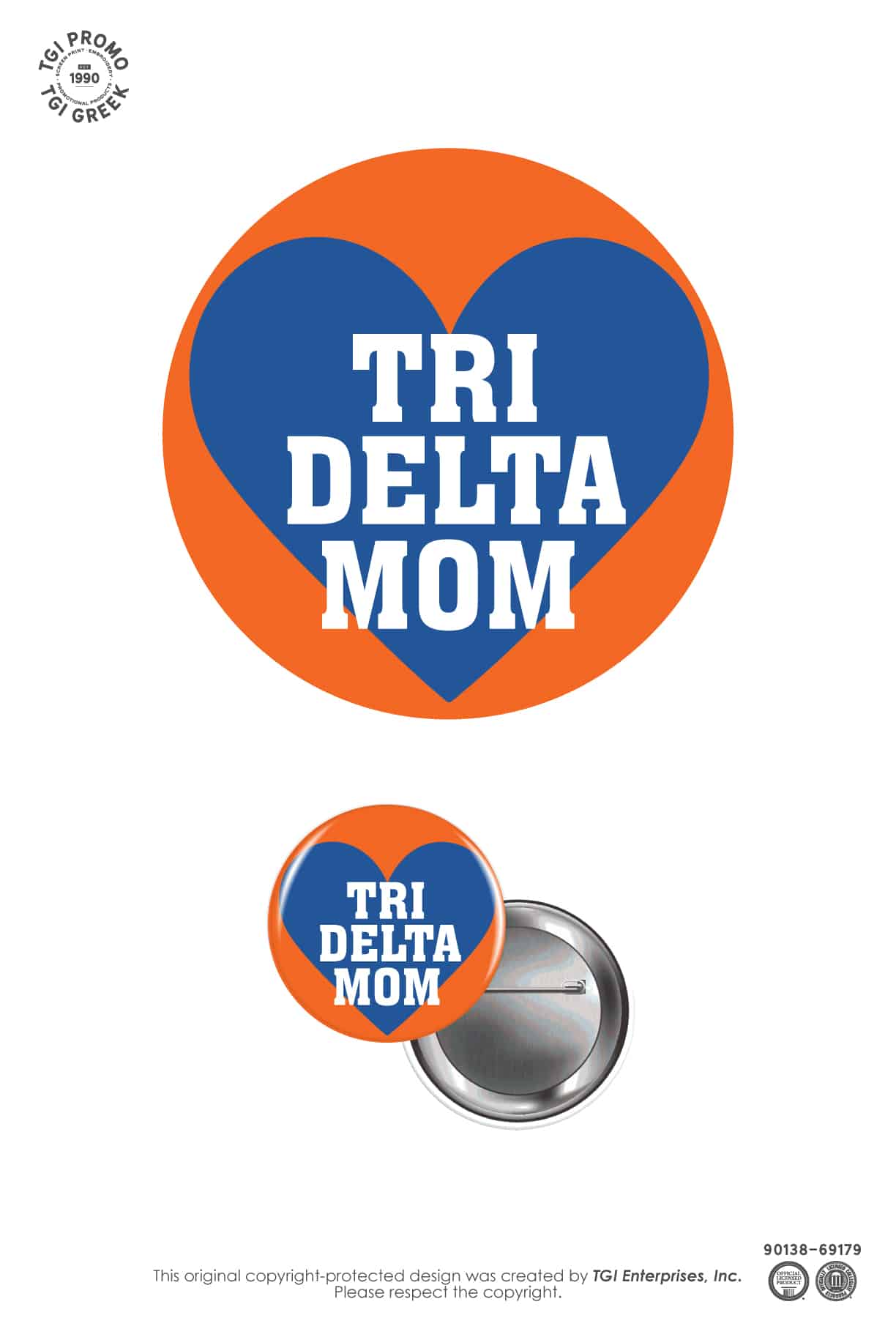 Delta Delta Delta – TGI Stock Designs Moms Button