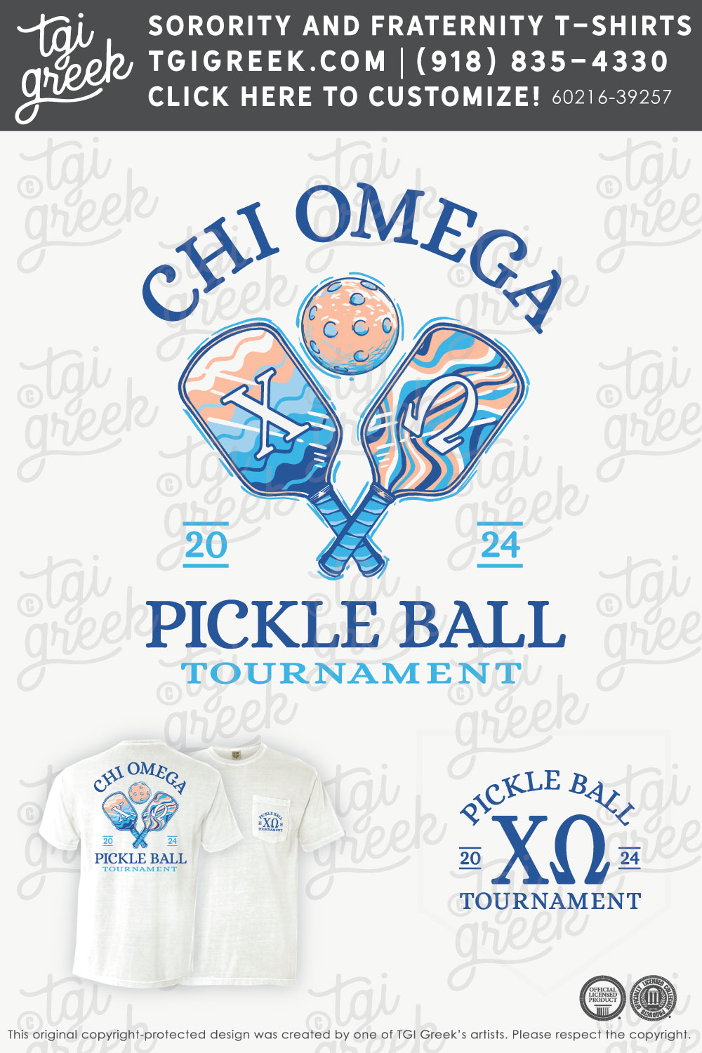 Chi Omega – GSU Pickle Ball Shirt
