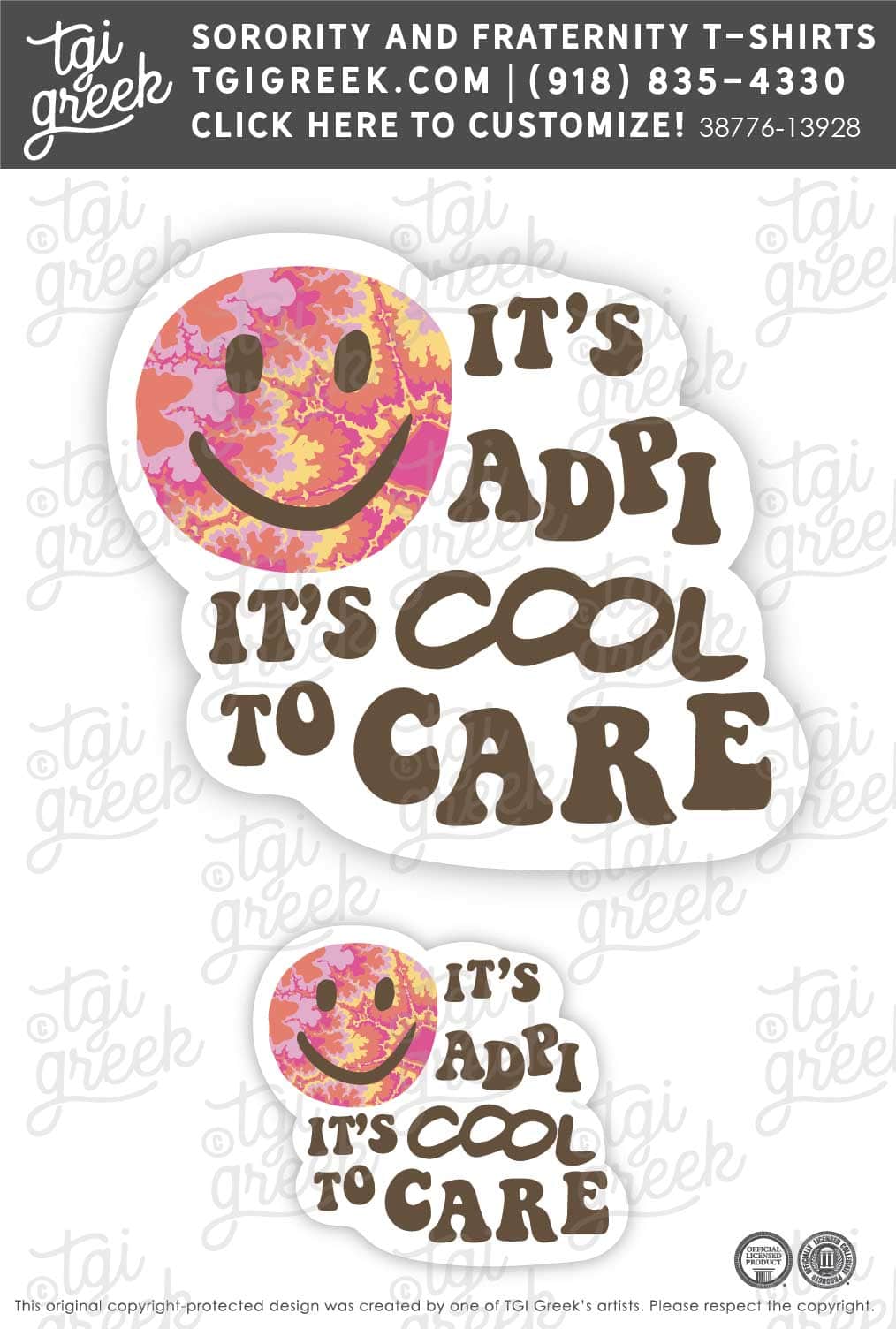 Alpha Delta Pi – UA Cool to Care Sticker
