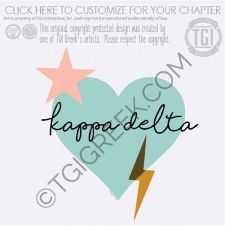 Kappa Delta – heart Bolt
