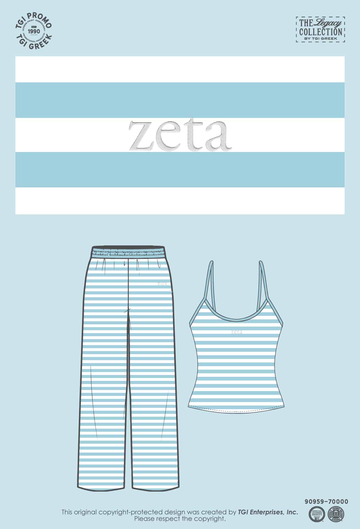 Zeta Tau Alpha – TGI Greek Stripe Set Blue