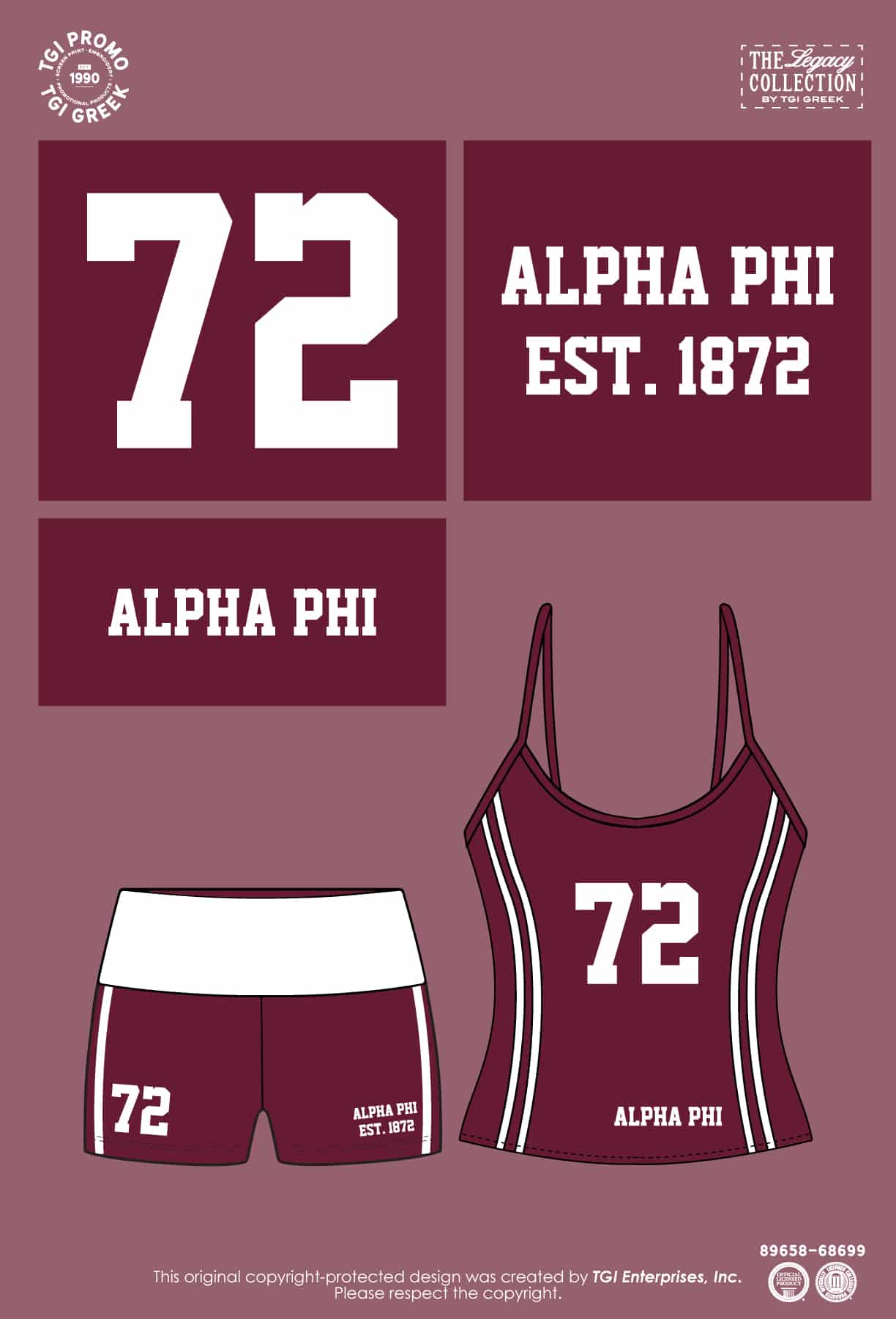 Alpha Phi – TGI Greek Stock Designs Sorority Varsity Set