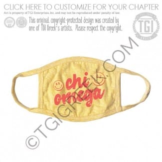 Chi Omega – retro Smiley Mask