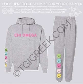 Chi Omega – Smiley Sweat Set