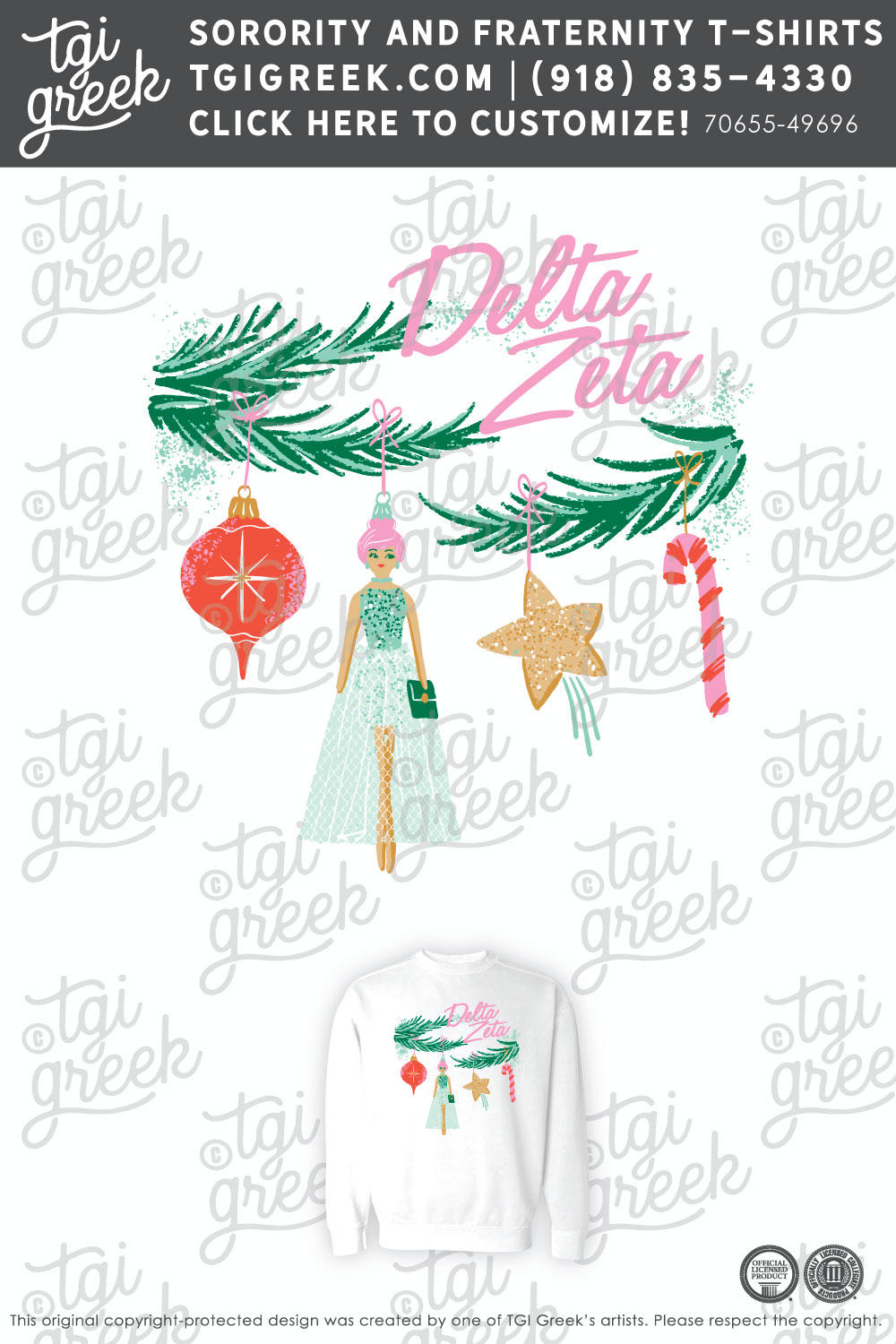 TGI – Delta Zeta – Fashionista Ornaments