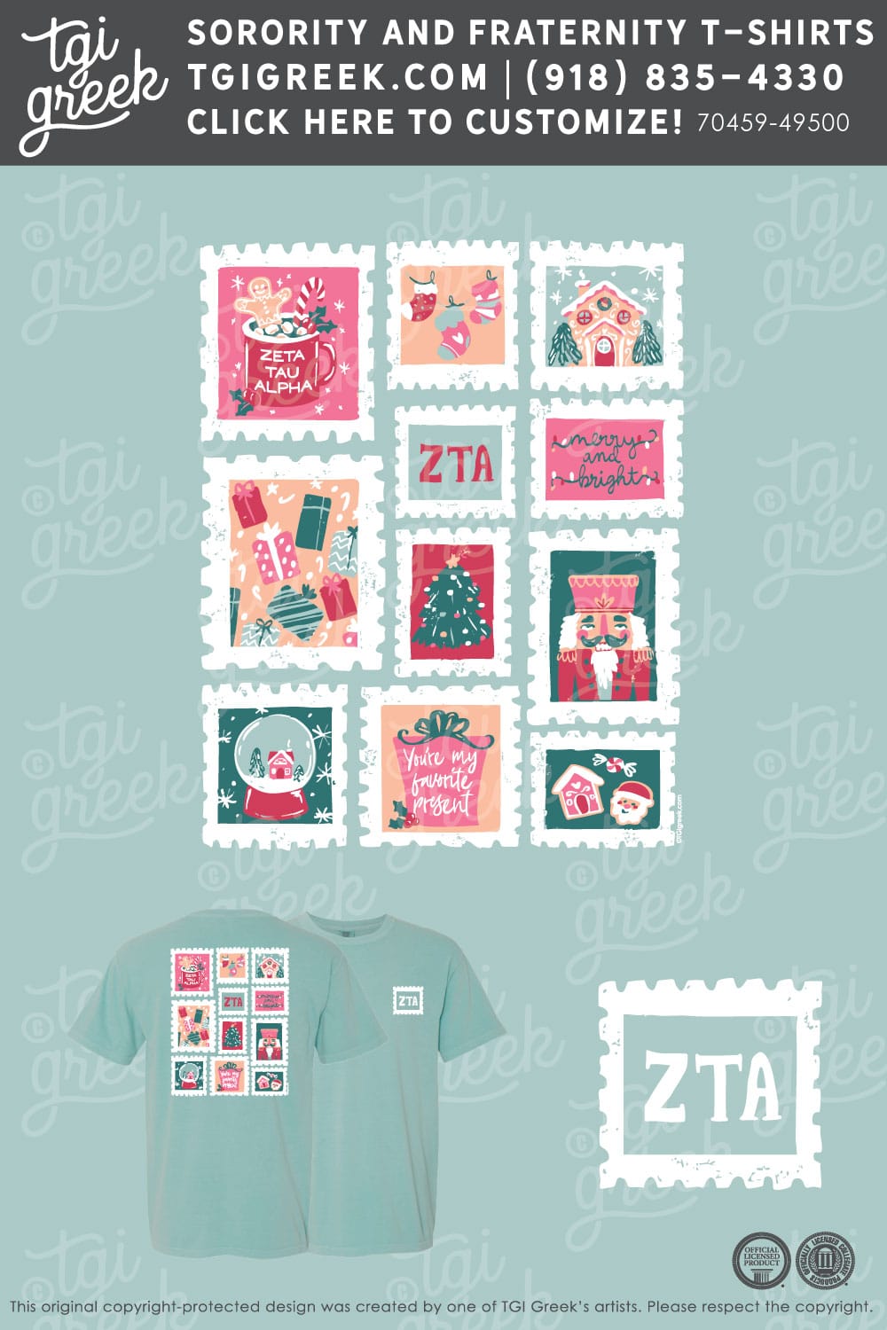 TGI – Zeta Tau Alpha – Christmas Stamps