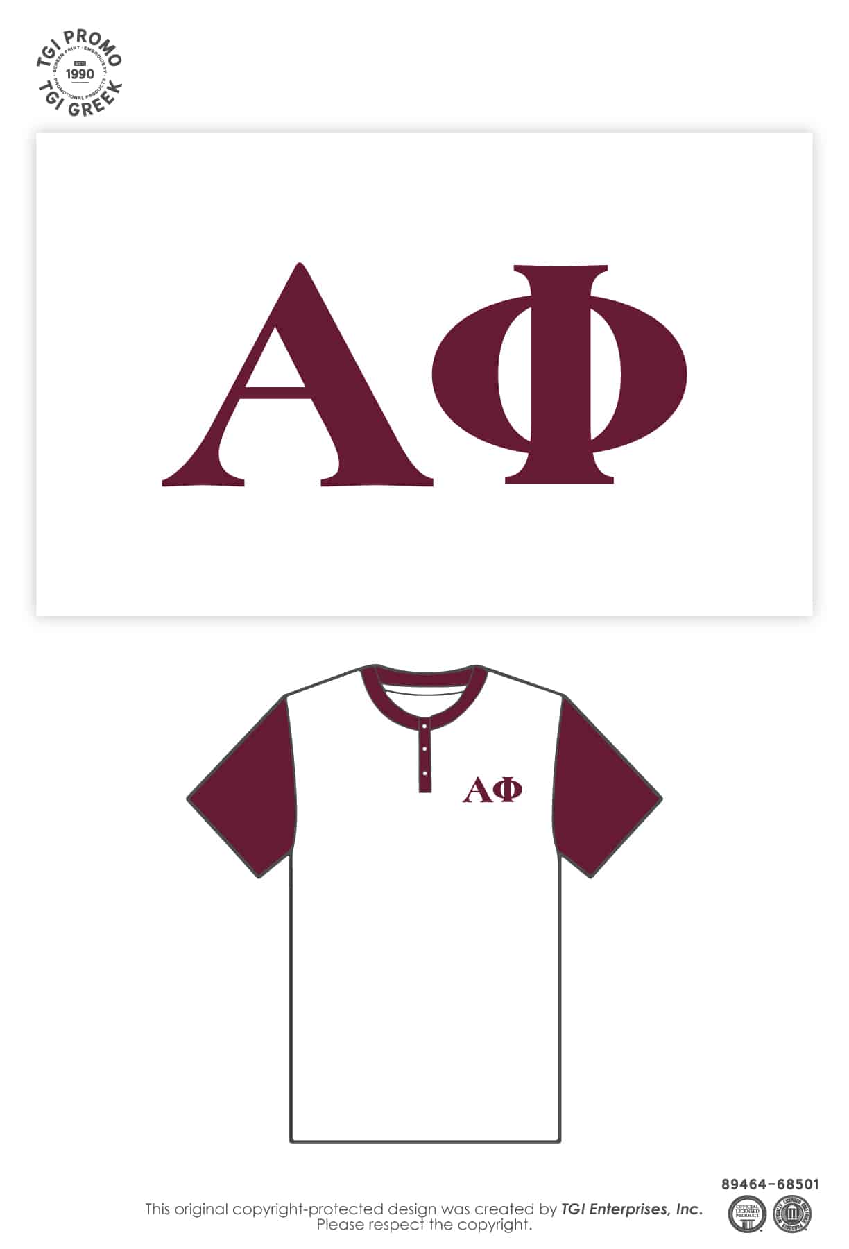 Alpha Phi – TGI Greek Branded Color Block Henley