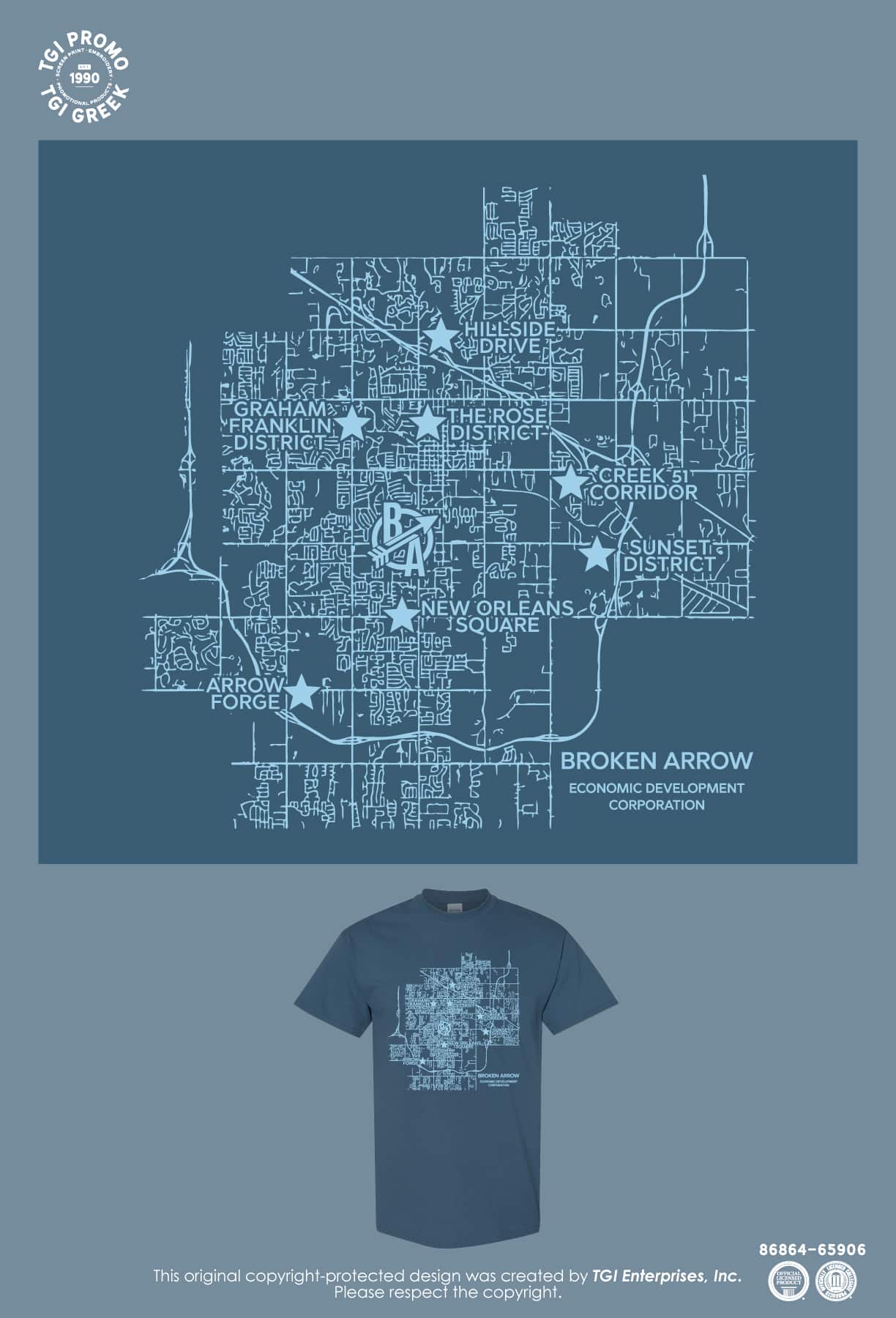 Broken Arrow Chamber – Investor Gift Map Tee