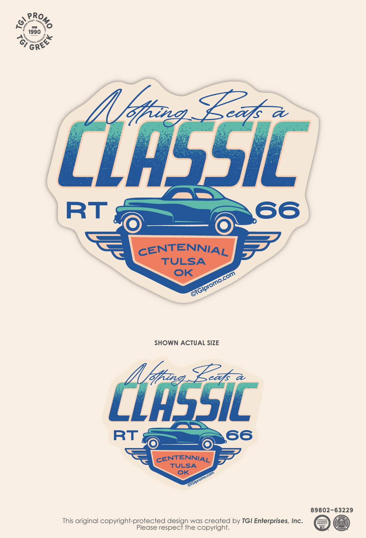 TGI Promo – Cap Cruise Cent Rt 66 Car Magnet