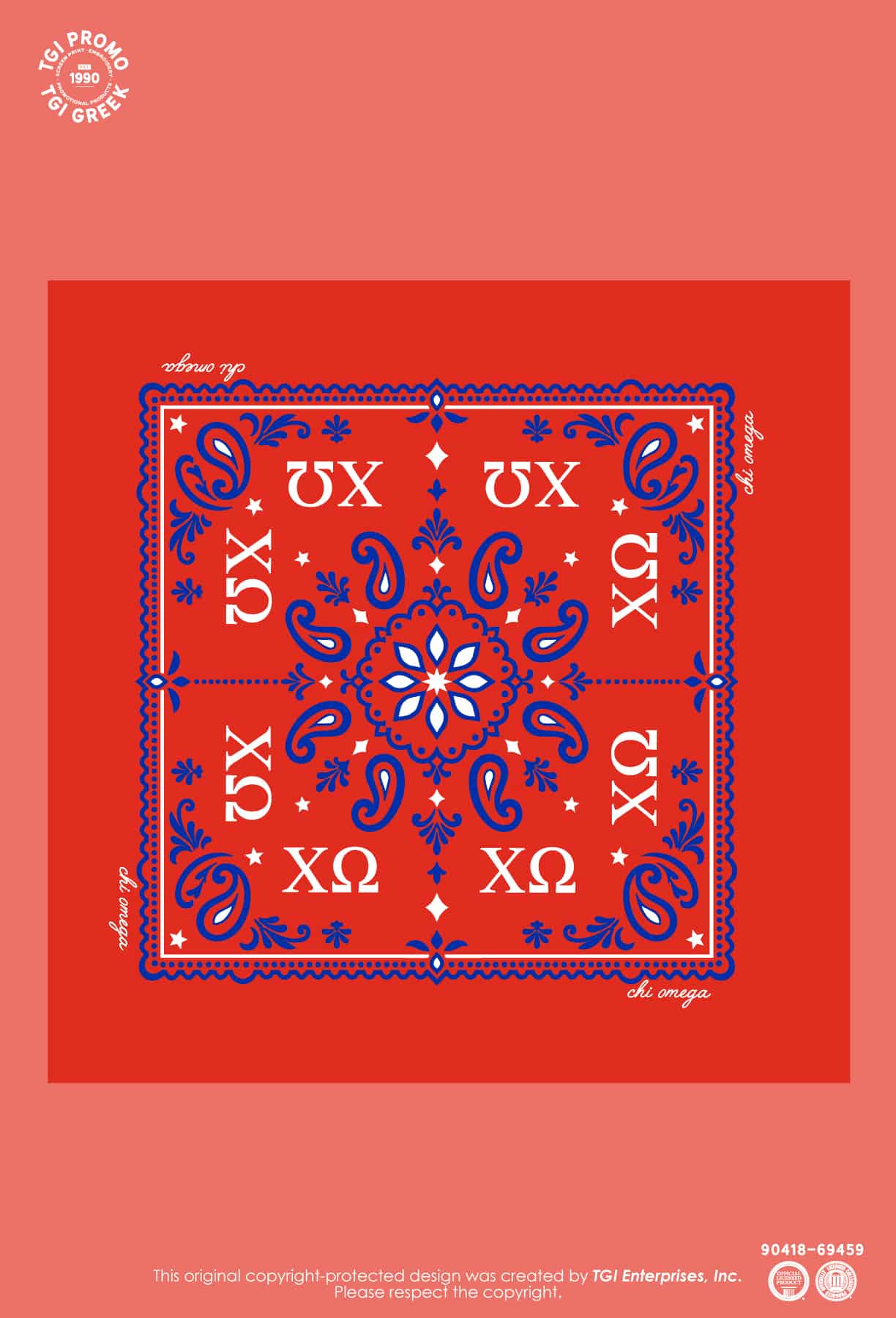 Chi Omega – TGI Greek SMU Bandana