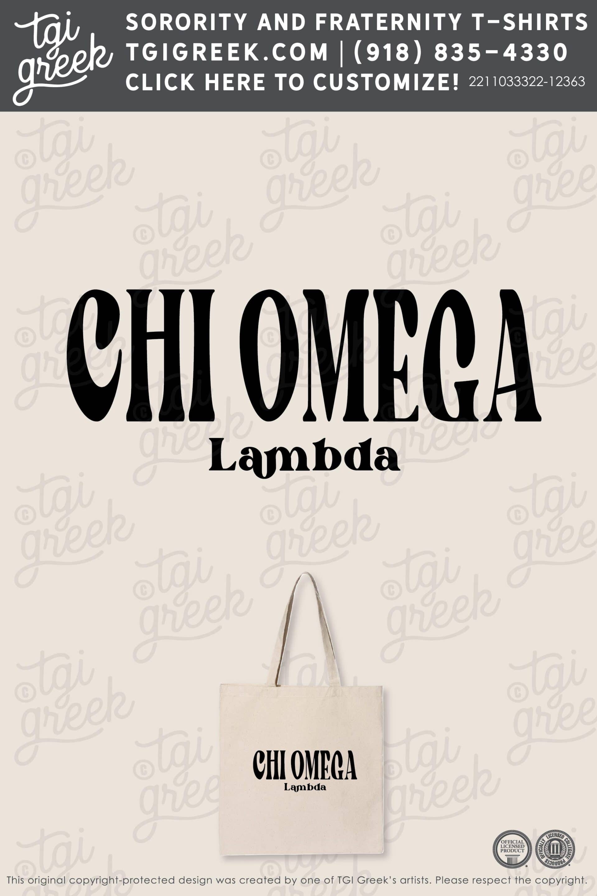 Chi Omega – KU Tote